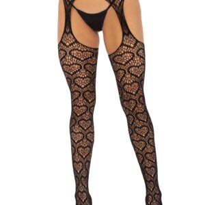 Heart Net Suspender Pantyhose