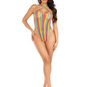 Rainbow Stripe Cross Over Bodysuit