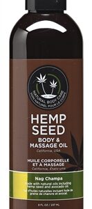 Hemp Seed Massage and Body Oil - Nag Champa - - 8 Fl. Oz./ 237ml